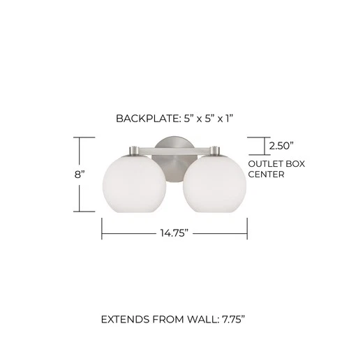 Capital Lighting 152121-548 Ansley 2 Light 15"W Vanity Light - Brass - Picture 2 of 10