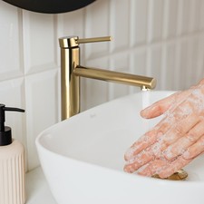 Gold Bathroom Vessel Sink Faucet One Handle/Hole 8