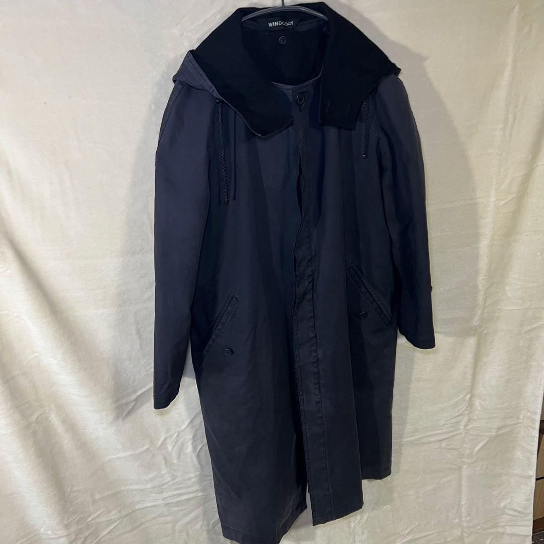 Issey Miyake Men's Vintage Dark Blue Cotton Squid Parka Coat
