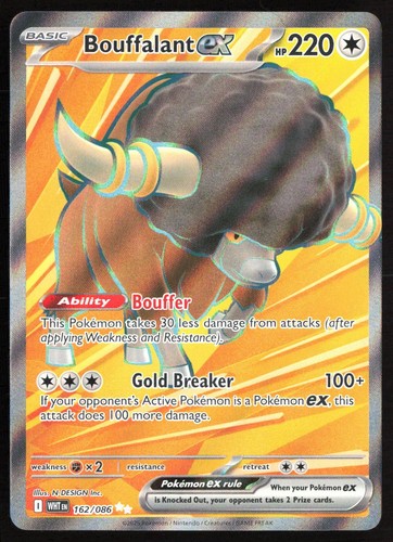 Pokemon Bouffalant ex Holo SV: White Flare 162/086 NM