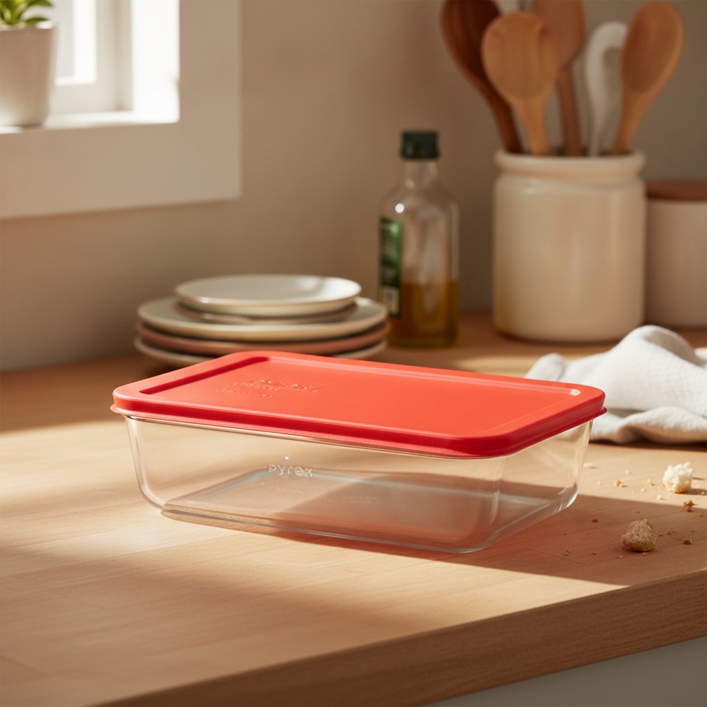 Simply Store Glass Food Storage Container, Snug Fit Non-Toxic Plastic BPA-Fre...