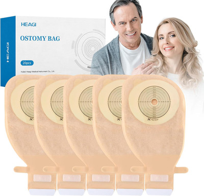 Paquete de 20 bolsas de colostomía bolsa de ostomía de una pieza suministros par