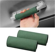 2-piece Car Interior Door Handle Protector Durable Leather Anti- Color Green