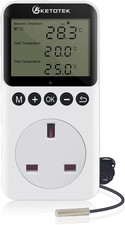 KETOTEK Digital Thermostat Plug Socket with Day Night Timer, Day and Night Tempe