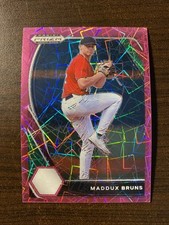 2021 Panini Prizm Draft Picks Pink Velocity Maddux Bruns Baseball Card Dodgers