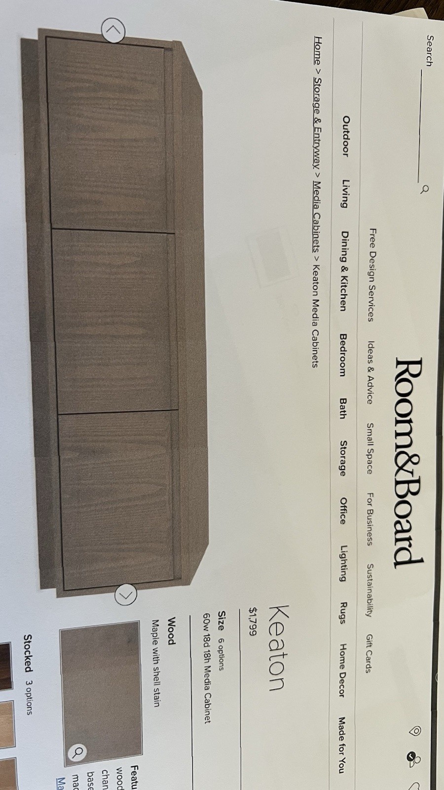 Room & Board Woodwind Open-Back Maple Bookcase Wall Unit Bro