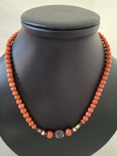 Antike Korallenkette Mittelmeer Koralle lachsfarben | 44 cm | Vintage