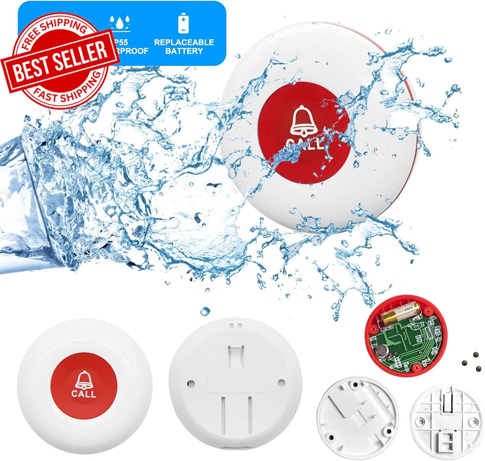 Wireless Personal Alarm Elderly Call Button Panic 500Ft Home Care Alert SOS  - Image 4 of 4