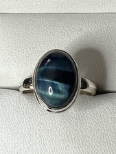 925 Sterling Silver Oval Blue Labradorite Cab...