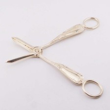 A pair of antique Mappin & Webb silver plated Grape Scissors