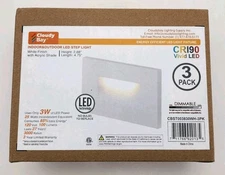 CLOUDY BAY 120V Dimmable LED Indoor Outdoor Step Light 4.75" 3pack, White 3W