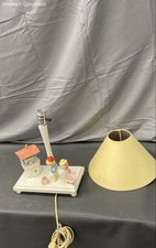 Ancienne lampe de table de crèche Jack et Jill veilleuse bois peint main années 50
