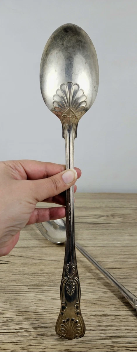 The SHEFFIELD SILVER Co Italy Fork Spoon Set Silverplate Ornate Fan Large 1980