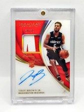 Troy Brown Jr. 2018-19 Panini Immaculate RC RPA Patch Auto Premium Edition 24/24