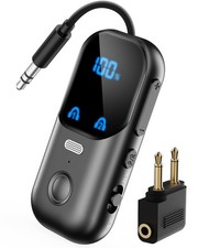 Bluetooth 5.4 Transmitter Receiver for 2 AirPods/Headphones, 2-in-1 U6, Black