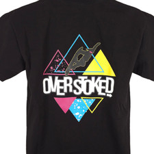 Overstoked Snowboarding T Shirt Mens Size Medium Black Retro Made In USA