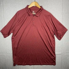 Zero Foxtrot Shirt Men's 3XL Maroon Red Polo Short Sleeve Snap Neck Golf golfer