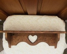 Wood Wall Shelf with Heart Cutout, Brown Love  Hearts Decorative Shelf