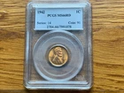 1942 Lincoln Wheat Cent. PCGS graded MS-66RD.