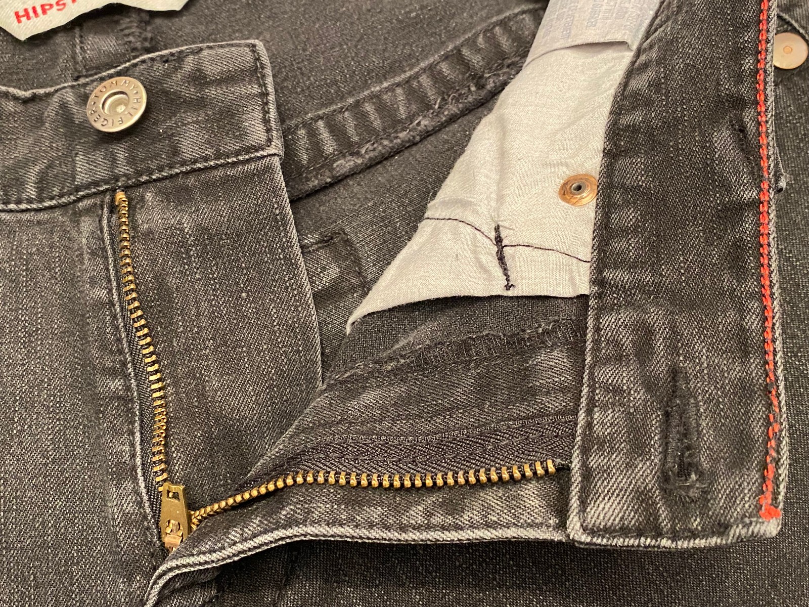 Vintage 2004 Tommy Hilfiger Womens Black Wash POE-VIT Hipster Boot Jeans Size 10 thumbnail 10