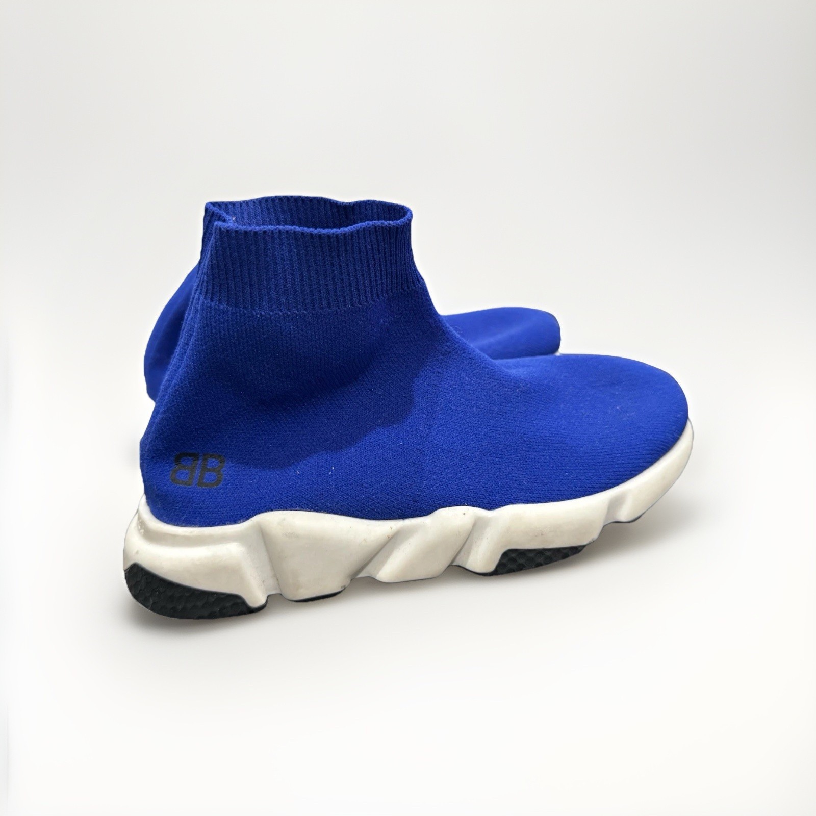 Balenciaga toddler  Logo-Printed Knit Sock Sneakers Blue Size 25-26