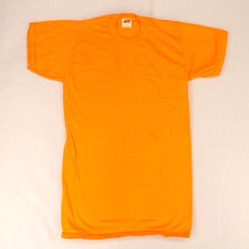 RUSSELL ATHLETIC Vtg 70s Yellow Single Stitch Blank T-SHIRT Youth M L