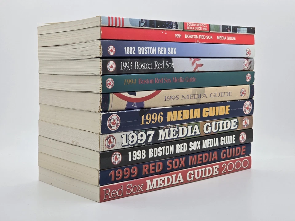 Lot of 11 Boston Red Sox Baseball Media Guides 1990 - 2000 - Very Good Condition - Image 4 of 4
