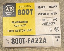 Allen Bradley 800T-FA22A Start/Stop Black Push Button-NIB