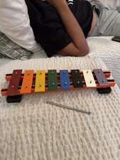 Xylophone Wood With Metal Chimer Vintage Great Shape