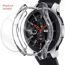 Clear 9H Screen Protector Protective Case f Samsung Galaxy Watch 46mm SM-R805U