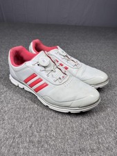 Adidas Adipure Boa Golf Shoes Mens 9 White Pink Spikeless Leather Waterproof