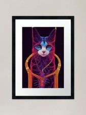 Large Hadron Collider Cat #4 Framed Framed Wall Art Poster Canvas Print Picture