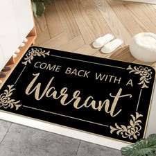 "Lzuso Door Mats Welcome Mat Come Back with A Warrant Doormats Outdoor Indoor "