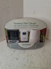 Oregon Scientific Wireless Rain Gauge with Thermometer RGR126 NEW Open Box 