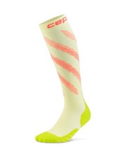 CEP Core Run Elliptic Tall Socks, Lime/Neon Coral, Women, III