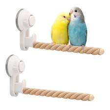 2Pcs Suction Cup Bird Perch,Natural Wood 7.87 inch/20cm, 2 Pcs-Wood Sticks