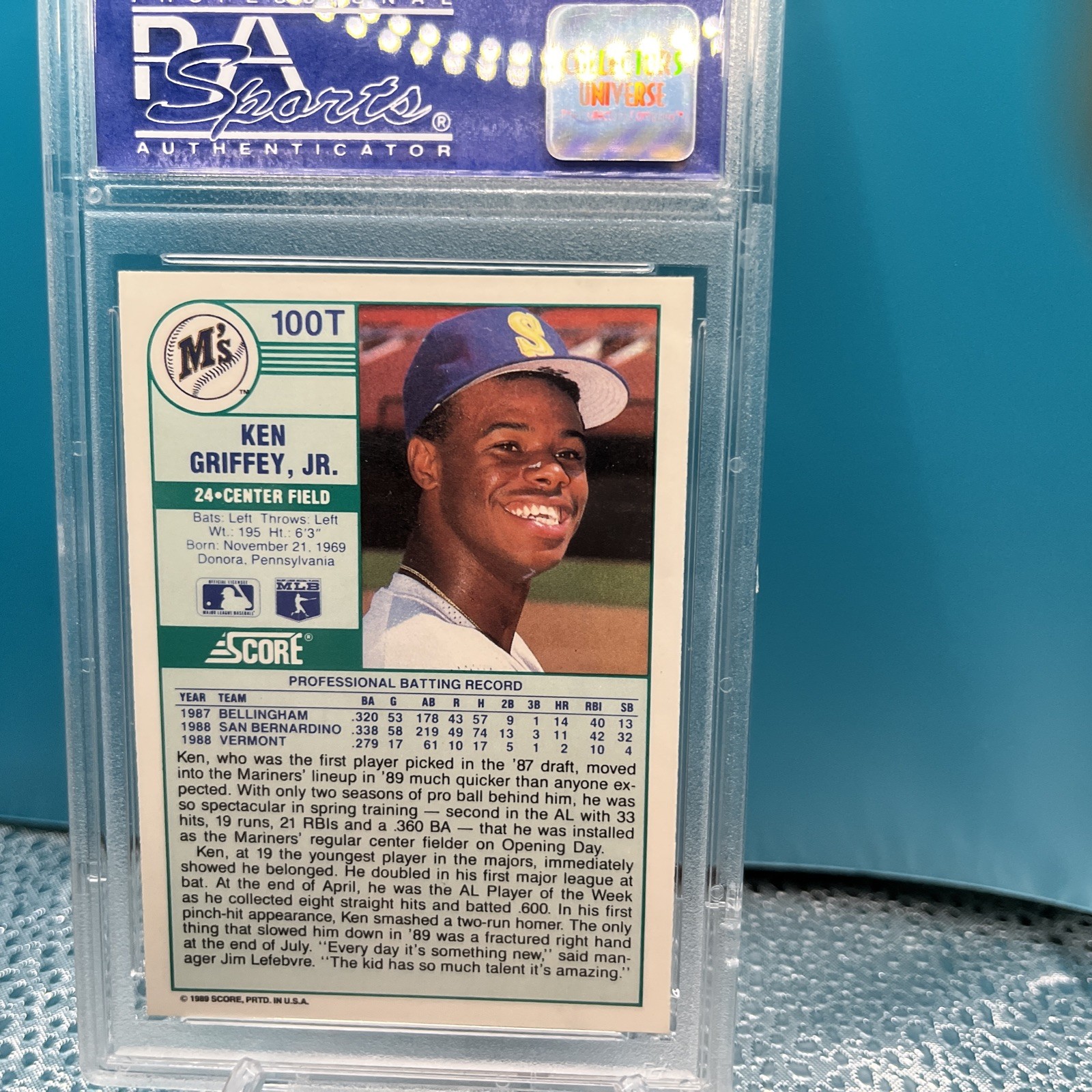 Ken Griffey Jr. 1989 Score Traded #100 T GEM MINT PSA 10 RC Seattle Mariners view 4