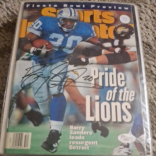 Barry Sanders Signed JSA Sports Illustrated Detroit Lions