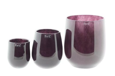 NEU - Dutz Vase BARREL, Farbe Pflaume, dickes Glas, Windlicht, verschied. Größen