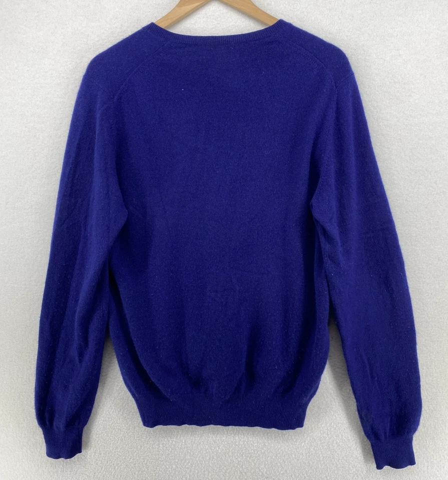 UNIQLO свитер женщин M 100% кашемир джемпер v-образным вырезом длинным рукавом пуловер синий - Изображение 3 из 4