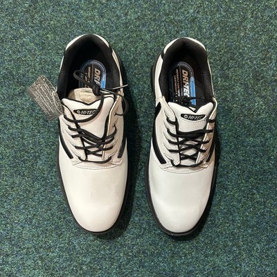 Hi-Tec Dri-Tec Lite Herren Leder Wasserdicht Golfschuhe Weiß/Schwarz UK 7 Offener Karton