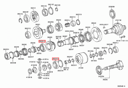 Genuine Lexus LX450 FZJ80 LX470 UZJ100 Rear Transfer Case Roller Bearing - Picture 18 of 20