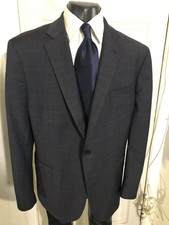 BROOKS BROTHERS CLASSIC SIZE 46R GRAY PLAID 2 BUTTON WOOL SPORTCOAT