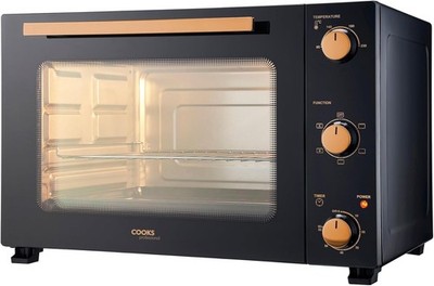 Cooks Professional 48L Mini Backofen Tischplatte Multifunktion 1500W Schwarz / Kupfer