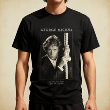 George Michael Music Star Heavy Cotton Black All Size T Shirt NWT