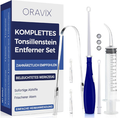 ORAVIX Tonsillenstein Entferner Set - Einfach Mandelsteine Entfernen Und Mundger