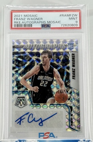 2021-22 Panini Mosaic Basketball Franz Wagner auto PSA 9 rookie mosaic prizm