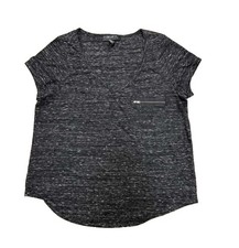Forever 21+ XL Plus Size Heather Black Gray Marl Knit Top Made in USA