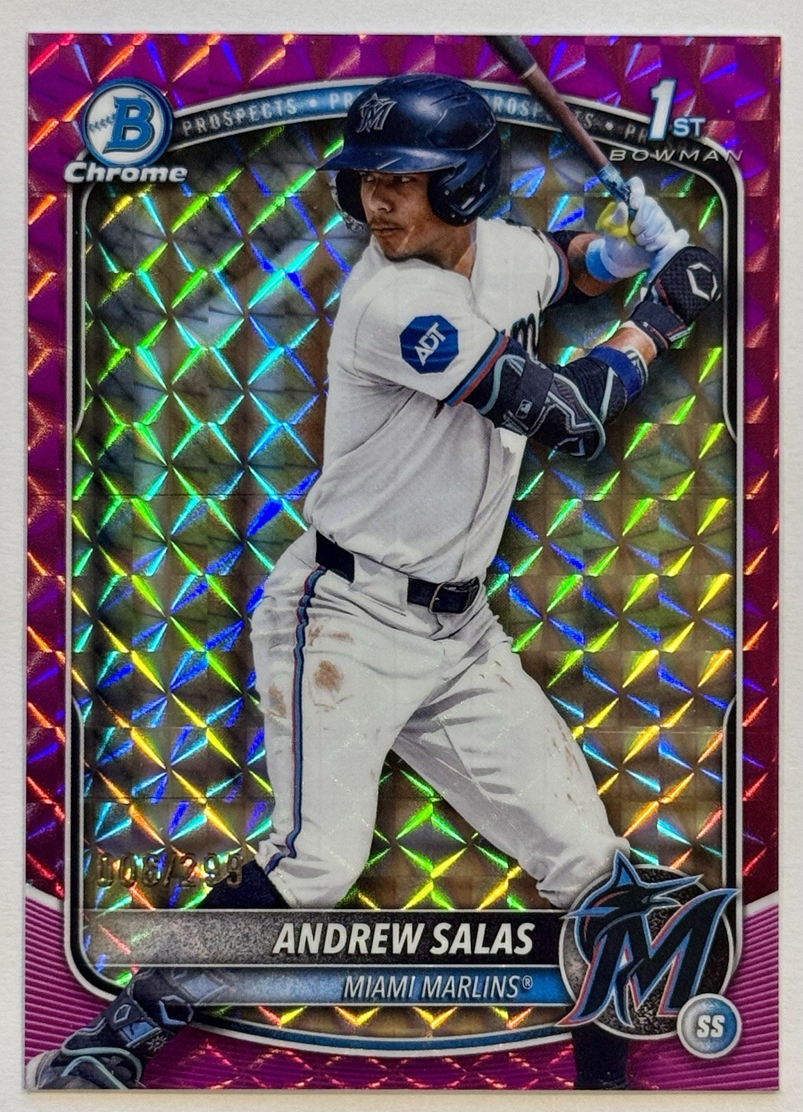 2025 Bowman Chrome Andrew Salas 1st Fuchsia Geometric Refractor #006/299 BCP-156