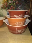 Vintage Lot of 5 Pyrex AUTUMN HARVEST WHEAT  473-B, 2x 474-B, 475-B, 441